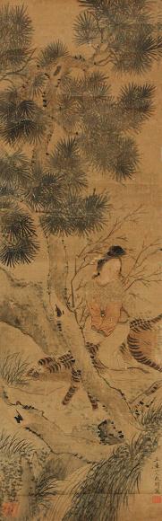 改琦(款) 仕女 立轴 设色绢本