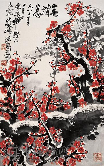 关山月 1983年作 春消息 镜心 设色纸本