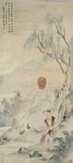 费丹旭 人物 立轴 设色纸本