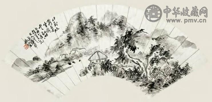 蒲华 坐看云起时 镜心