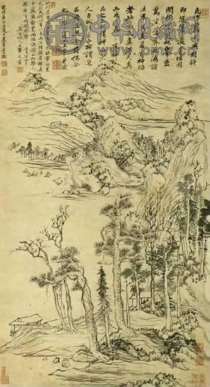 潘恭寿 清 仿王翚山水 轴