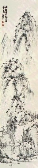 陈半丁 山水 立轴 纸本