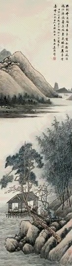 吴榖祥 1902年作 云溪草堂 立轴 设色纸本