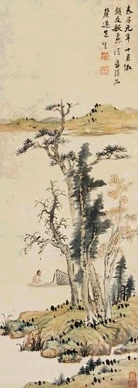 蓝瑛 山水 立轴 纸本