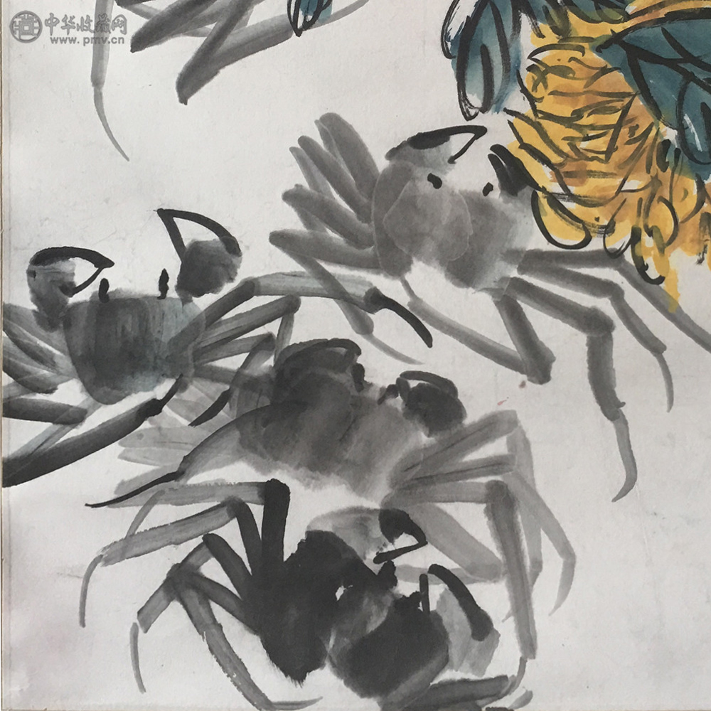 齐良迟《菊花蟹图》68x43cm 藏家展厅 收藏资讯