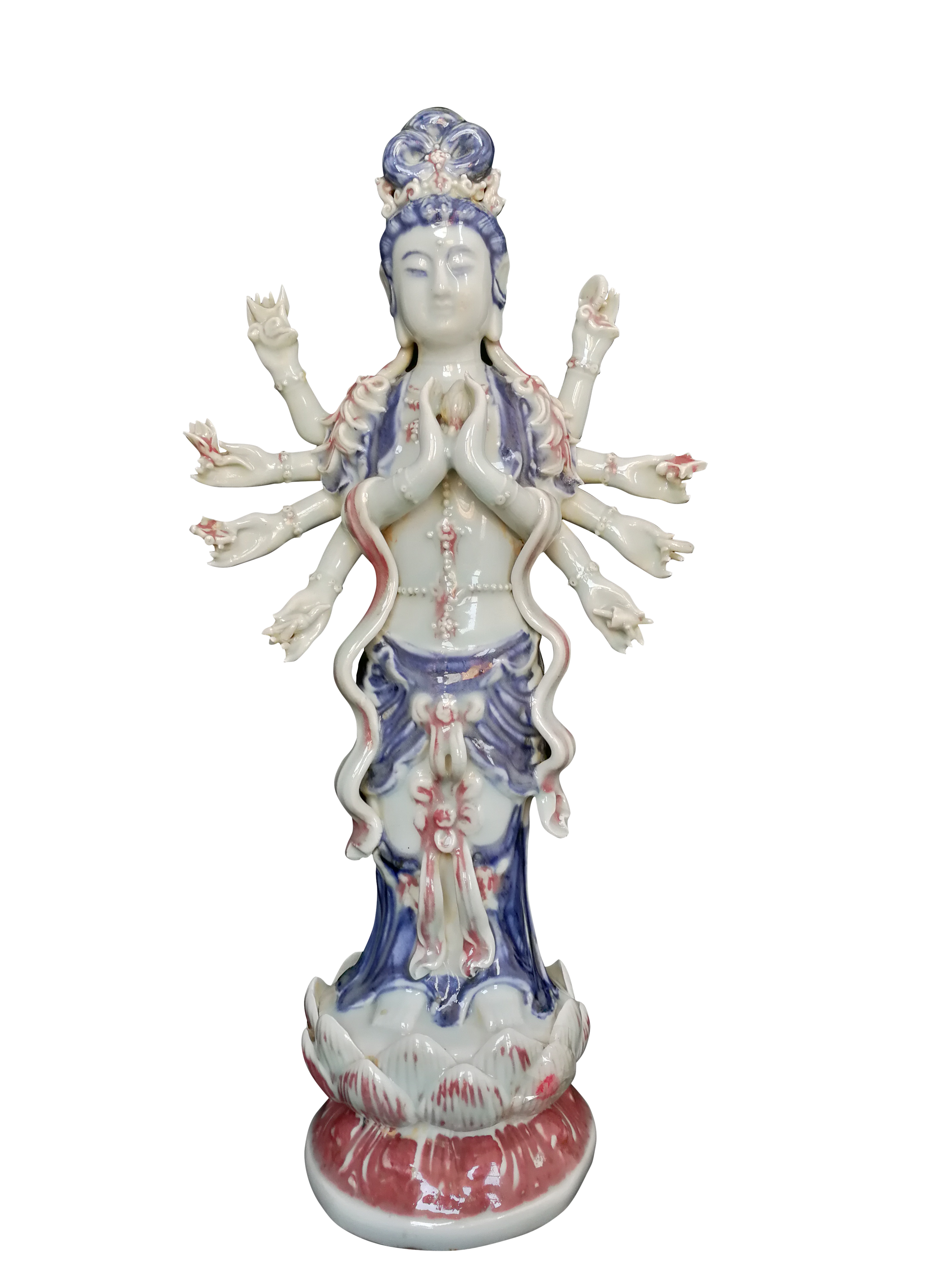 青花釉里红千手观音