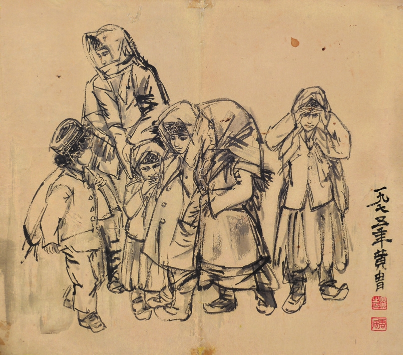 黄胄 人物 纸片