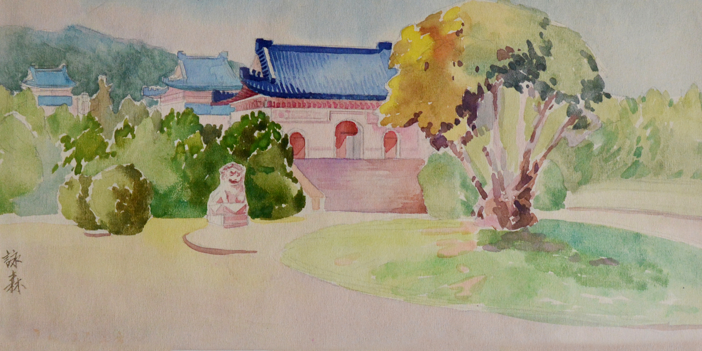 李咏森   寺庙  (水彩) 