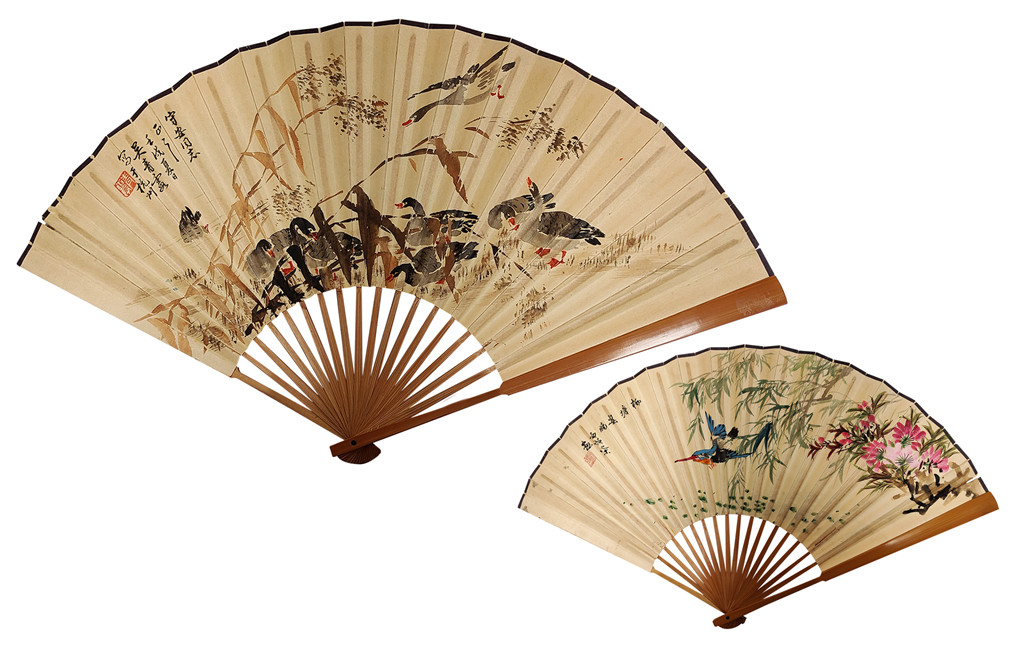 吴青霞     芦雁图成扇