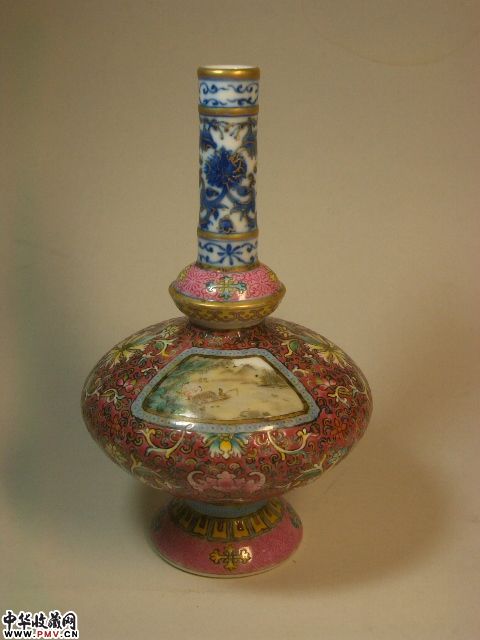 清末民初 彩绘宝相花纹藏草瓶