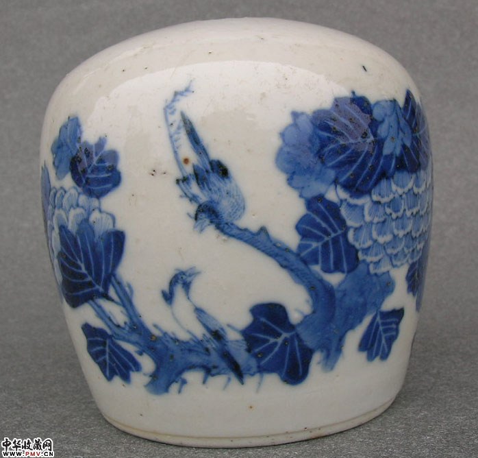 从化年制青花诗文水盂