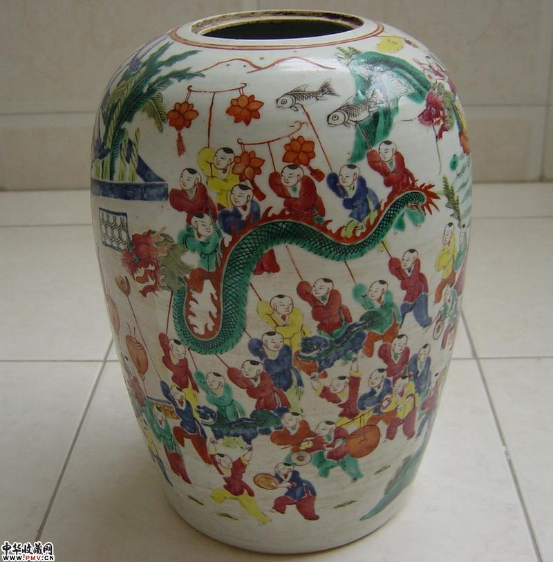 粉彩婴戏冬瓜罐