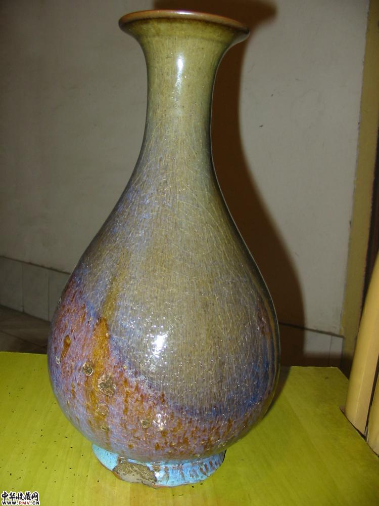 窑变釉由红玉壶春瓶
