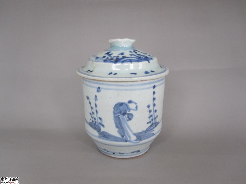 明嘉靖青花高士图盖杯《已售》