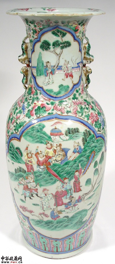 清中期粉彩开光人物故事大瓶（已经转让）
