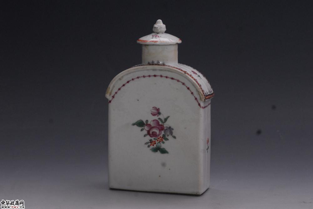 清乾隆外销粉彩茶叶罐