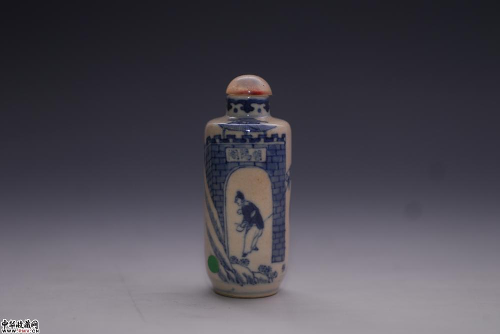 清中期青花开光鼻烟壶