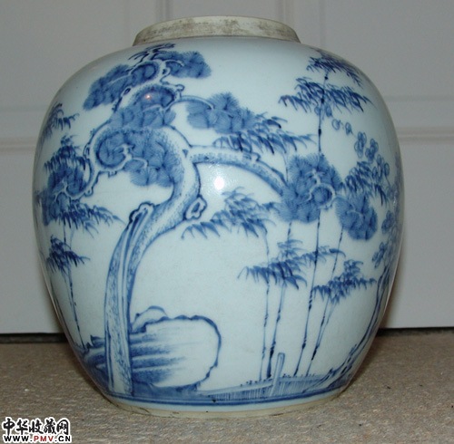 康雍青花松竹梅岁寒三友罐