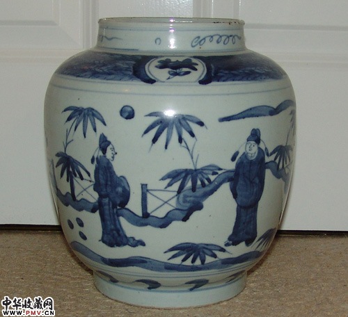 万历青花人物罐