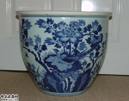 顺治青花花鸟纹大缸