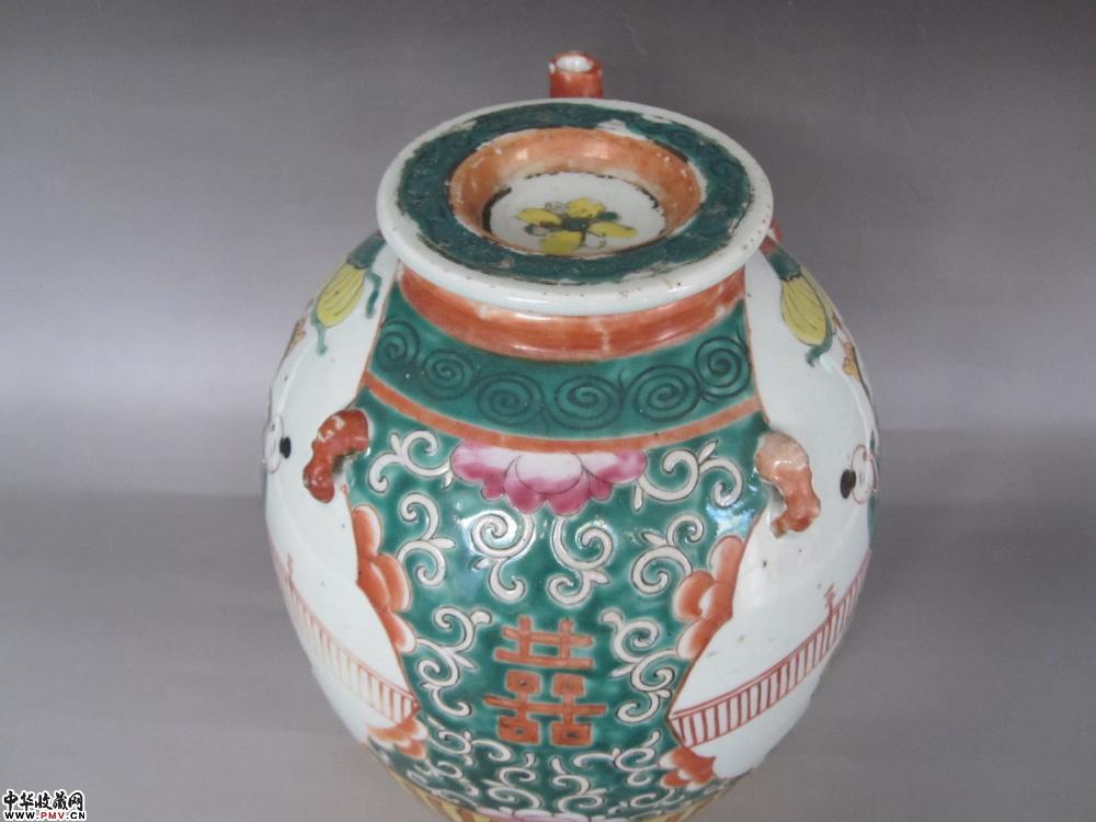 同治特大号五彩麒麟送子图四系壶《已售》 藏家展厅收藏资讯|艺术家