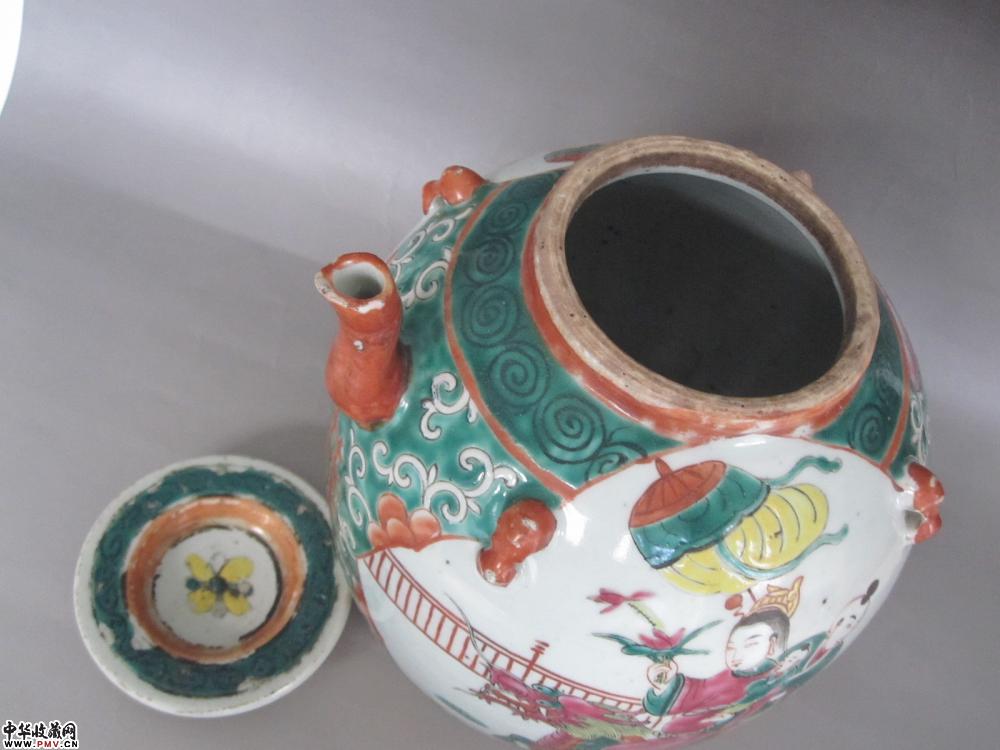 同治特大号五彩麒麟送子图四系壶《已售》 藏家展厅收藏资讯|艺术家