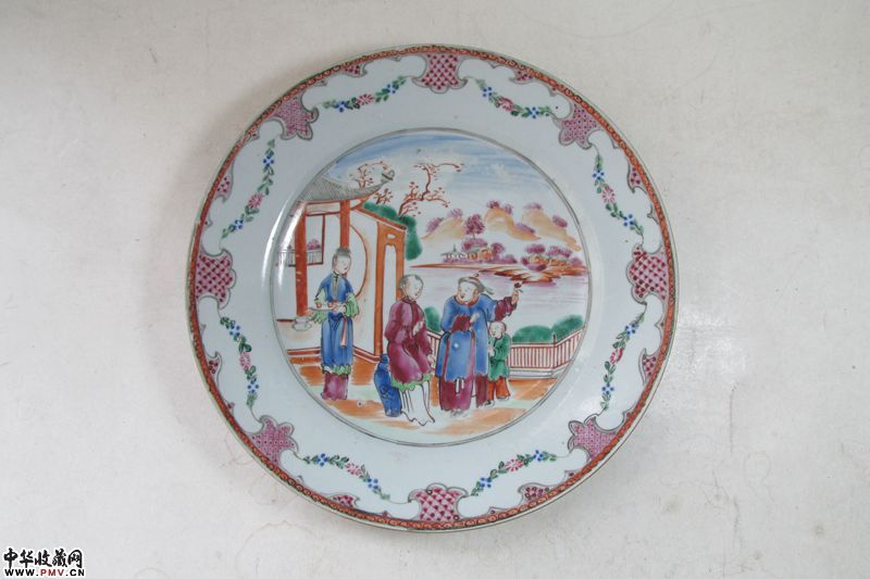 清乾隆 景德镇窑广彩满大人纹盘