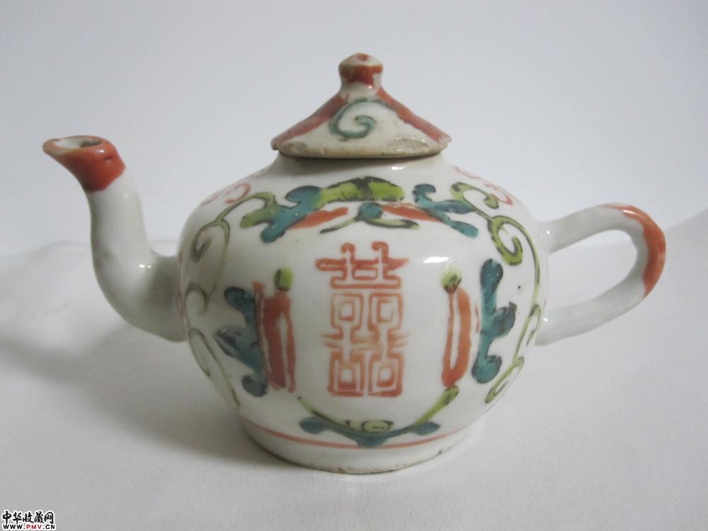 清同治五彩茶壶《2》《已售》 清同治五彩茶壶《2》《已售》