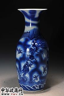 清光绪 青花苍龙教子纹大瓶