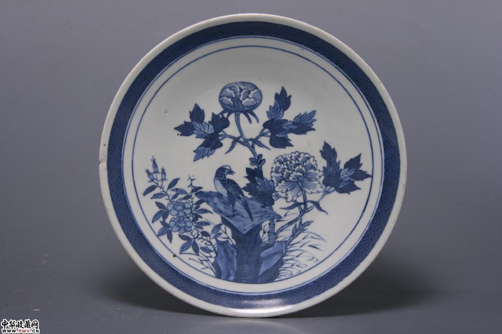 清光绪景德镇窑青花花鸟纹盘