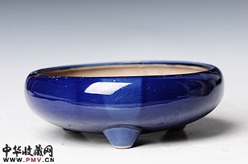 清 霁蓝三足炉