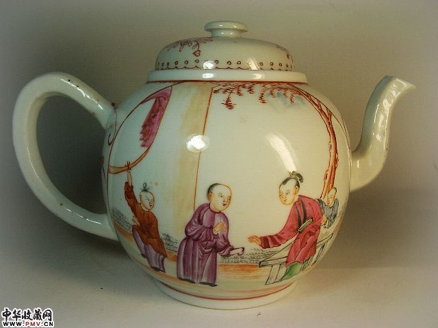 清 乾隆广彩人物纹执壶