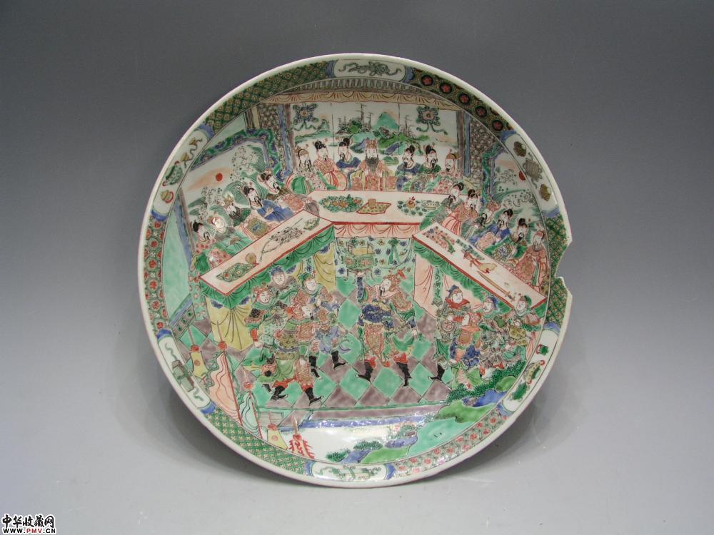 清康熙五彩隋唐演义纹盘