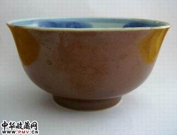 光绪外酱内青花碗