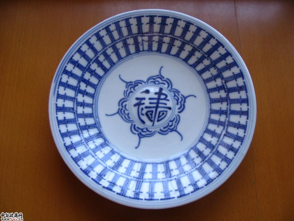雍乾青花福禄寿盘