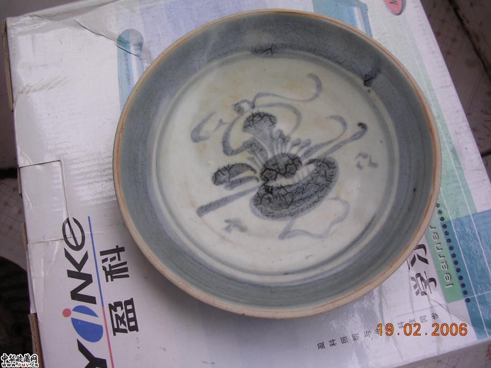 清早期德化窑花篮纹青花盘  (可转让)