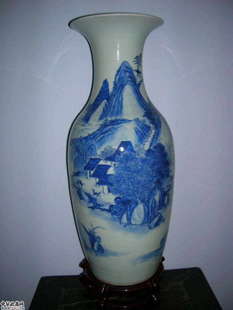 清乾隆山水人物大瓶60CM全品 清乾隆山水人物大瓶60CM全品