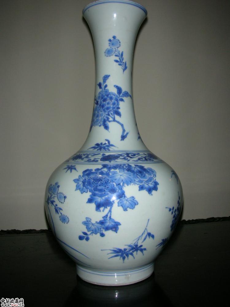 明末青花花卉天球