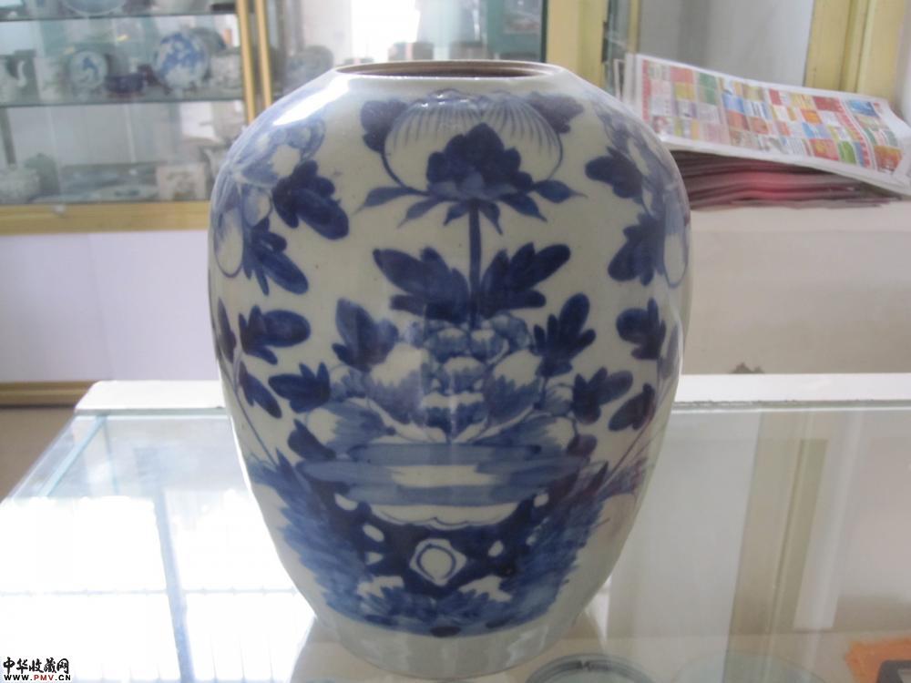 清代景德镇窑青花冬瓜罐《已售》 清代景德镇窑青花冬瓜罐《已售》