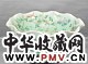 -清晚期豆青地花鸟草虫纹花口大碗 -清晚期豆青地花鸟草虫纹花口大碗