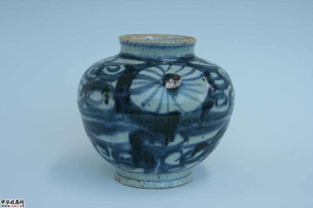 明末清初青花罐