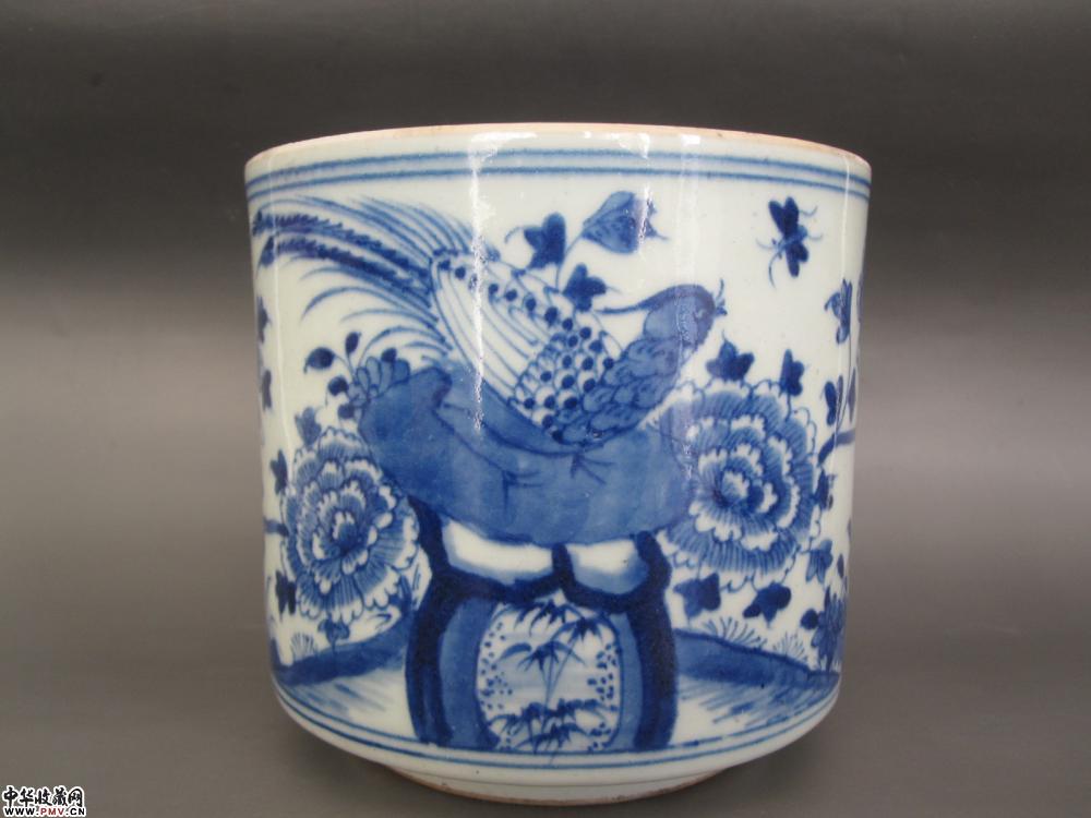 乾隆青花花鸟纹笔筒《已售》