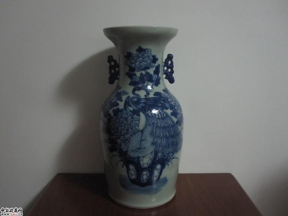 清 青花凤凰牡丹纹大瓶【已售】 清 青花凤凰牡丹纹大瓶【已售】