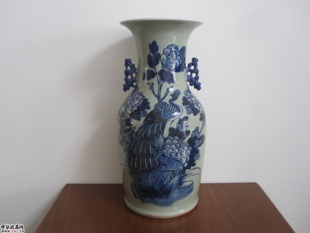 清咸丰青花风凰牡丹图大瓶《已售》