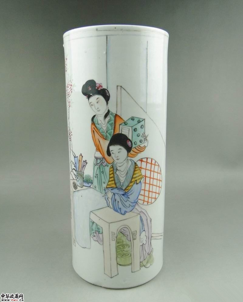 民国浅降人物帽筒