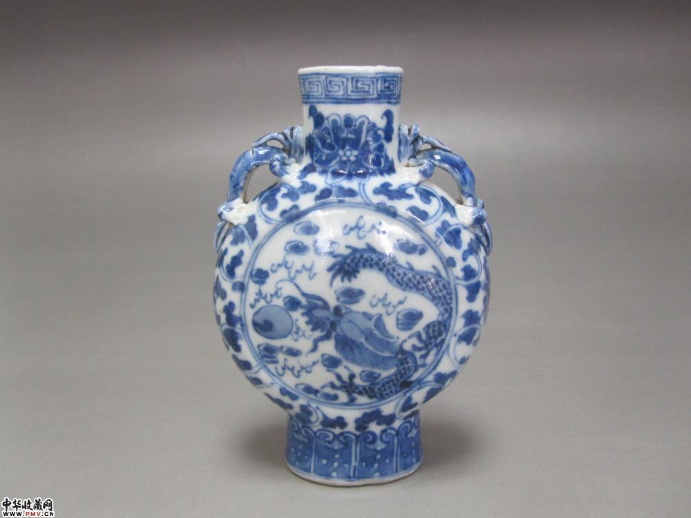 清光绪青花龙纹抱月瓶《已售》
