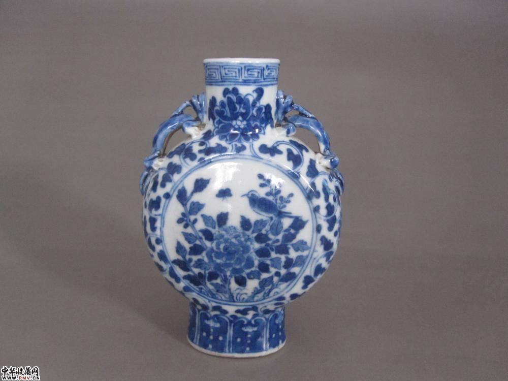 光绪青花花鸟纹抱月瓶《已售》