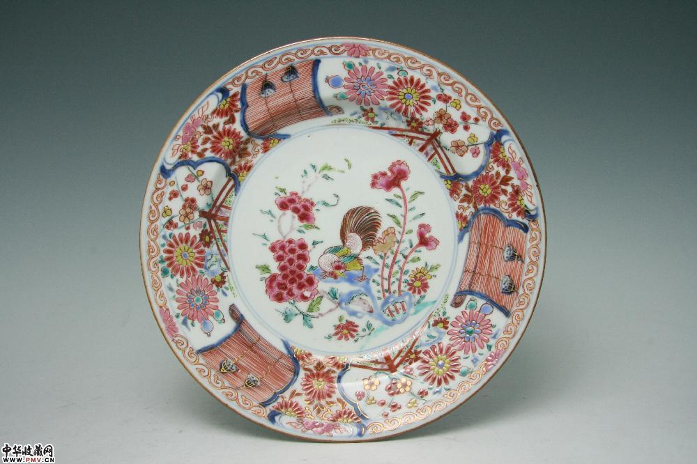 清雍正粉彩富贵大吉盘