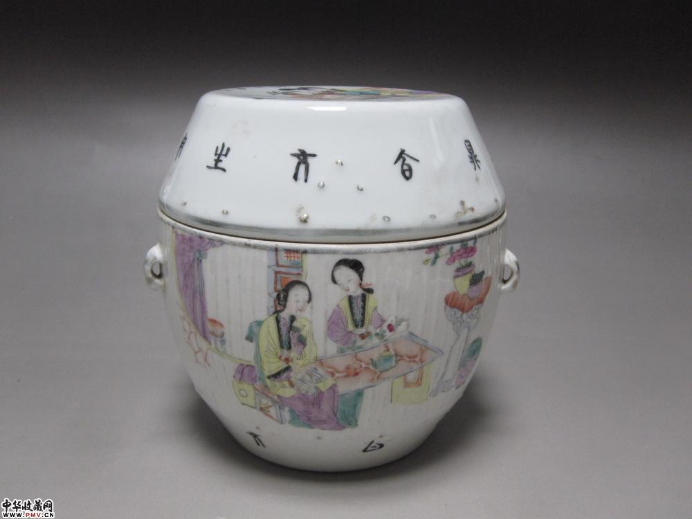 清末民国粉彩人物纹盖罐《已售》