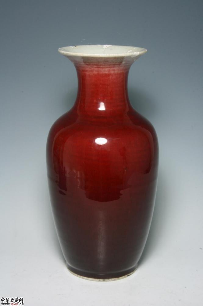 清光绪景德镇窑钧红釉观音瓶